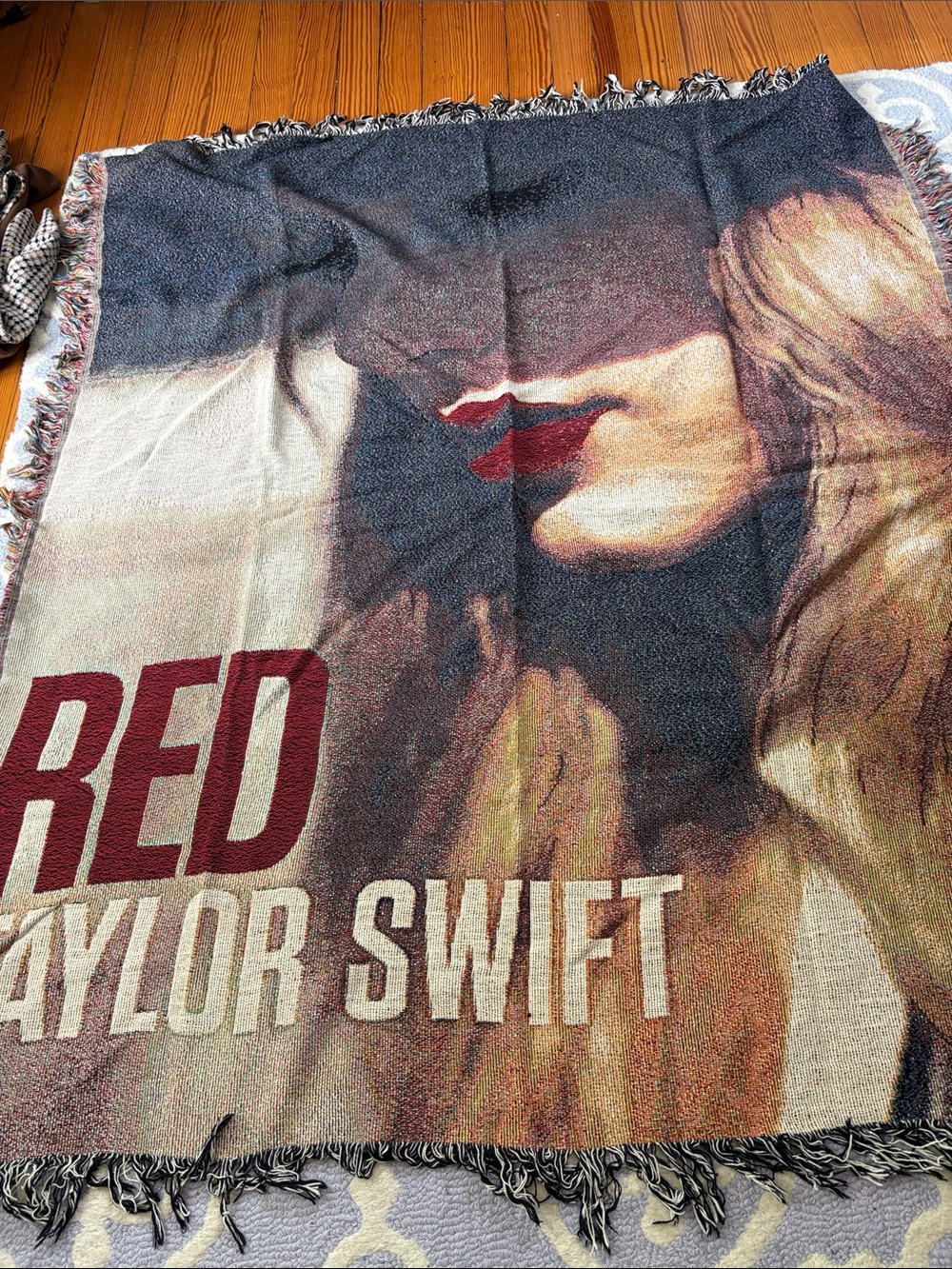 Taylor Swift Red Album Art Woven Throw - Red, Cream, Black, Blonde